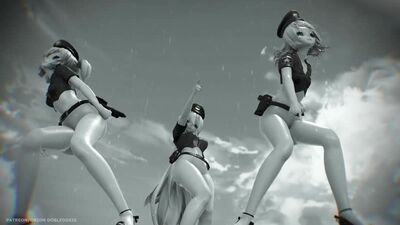 MMD R-18 [EXTRA] Полиция Мику мен Хаку мен Рин Hurly Burly нұсқасы Автор Orion Dobledosis