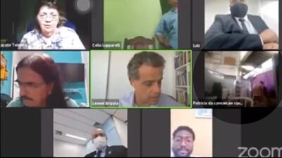 Cesc durante a reunião do conselho no Rio sobre as questões relacionadas com a alimentação dos estudantes durante a pandemia