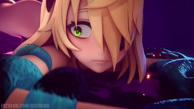 3D hentai Genshin Impact - Fischl e o presente da Mona