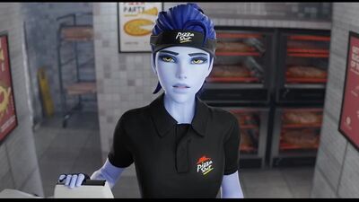 Вдова з Overwatch займається сексом у піцерії — порно хентай, porno hentai