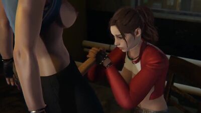 Futa Resident Evil - Claire Redfield se fait remplir par Jill Valentine - Porno en 3D