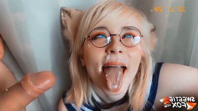 Wypłukała spermę z ust – Sweetie Fox – piękna lisica obciąga kutasa i połyka spermę – gorący cosplay, ssie sutki, lodzik, obciąganie, sperma