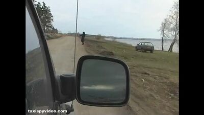 A student in a car