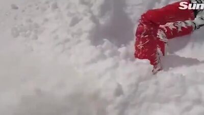 A skier found a girl right there in the snow!