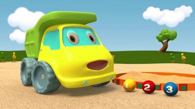 Dessins animés - Le tracteur bleu Gosha - Le camion et le tracteur jouent avec des balles et apprennent à compter de 1 à 3