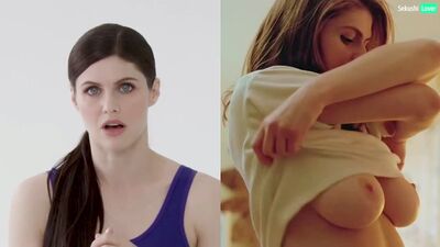The bare breasts of the lustful, busty Alexandra Daddario