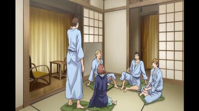 At the hot springs, the wife slept with her husband's circle of friends [Hentai]