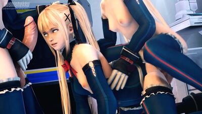 (Sem som) Marie Rose futa com futa [Dead or Alive; DoA; pornografia; ménage à trois; Dickgirl; Futanari; travesti; animação; 3D; R.34; sexo; SFM]