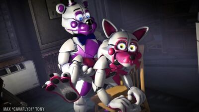 Los personajes peludos de los dibujos animados de FNAF se montan una buena