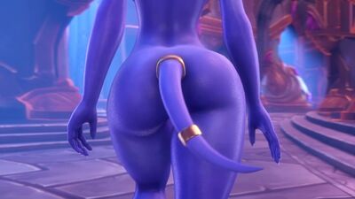 Draeneï - nue ; nue et dénudée ; gros seins ; gros nichons ; gros cul ; porno hentai 3D ; [World of Warcraft]
