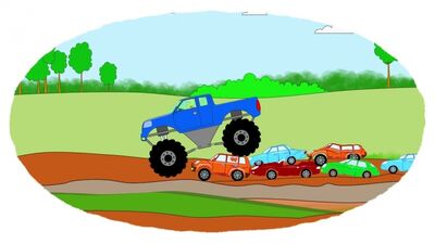 Dessin animé - Coloriage. On apprend les couleurs - Les 4x4 les plus cool