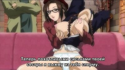 Hentai per studenti in lingua russa su una ragazza provocante e un ragazzo con gli occhiali