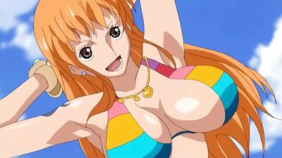 Nami est très sexy et coquine en bikini (une pièce)