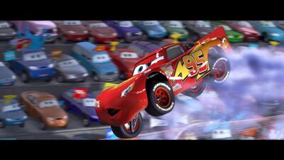 Samochody „Błyskawica McQueen – akrobacja w powietrzu. K-Chao!”