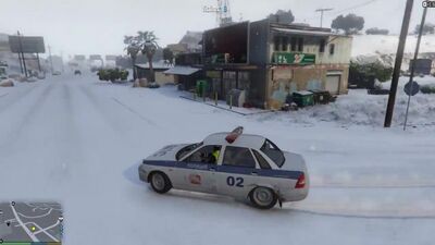 GTA 5 Patrulha da Polícia de Trânsito - Patrulha de Inverno num Priora - Mods do GTA 5