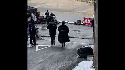 Cillian sur le tournage de la saison 6 de Peaky Blinders (Portsoy, Écosse)