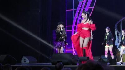 Olga Buzova's breast popped out right on stage!