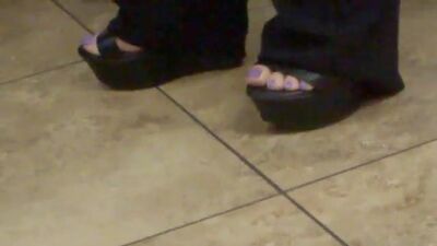 Teacher Wedge Heels Purple Tors