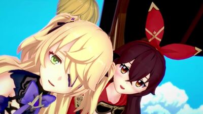 Genshin Impact hentai – Dwie łuczniczki, jedna strzała