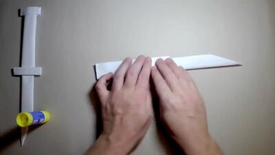 [Origami e trabalhos manuais DIY com papel A4] DIY - Como fazer um punhal com bainha usando papel A4?