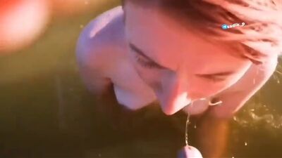 Uma jovem estudante bêbada faz sexo oral ao namorado junto ao rio, levou uma bofetada, porno caseiro russo, sexo violento com diálogos