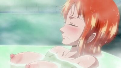 Nami - nuda; in bagno; tette grandi; culo grosso; figa; porno hentai 3D; [One Piece]