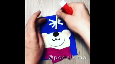 Trabalhos manuais de inverno — colagem «O inverno está a chegar»