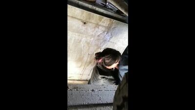 Blowjob in the garage, funny porn