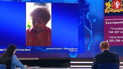 Svetlana Kultygina, de Krasnoturinsk, en el programa «En línea directa con el presidente»
