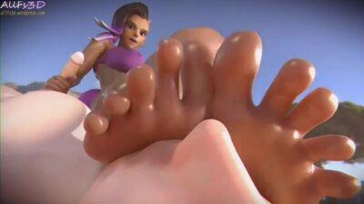 Sombra - sega; masturbazione; footjob; feticismo dei piedi; porno hentai 3D; [Overwatch]