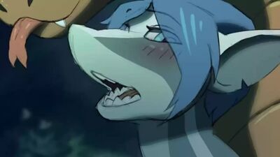 Pornografia 2D Yiff com personagens furries heterossexuais E621 FYE tubarão, escamado, cobra