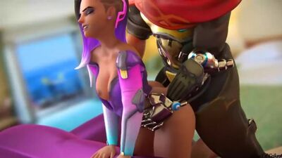 Overwatch: recopilación de cosplay de SOMBRA y MCCREE con sexo porno en 3D, futa y punto de vista, tetas grandes