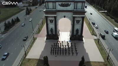 Estudantes de Kursk participaram no flashmob nacional organizado pelo Ministério das Situações de Emergência