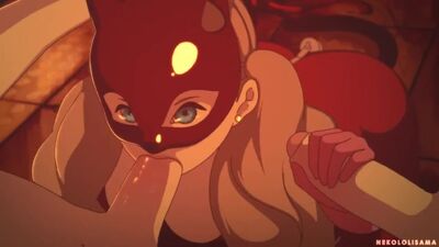 Ann Takamaki: Dreier mit Blowjob und Handjob mit Ejakulation | Persona 5 2D-Hentai-Porno