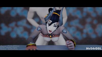 Mercy (Devil) x D.Va: sexo por detrás; a lo perrito; penetración vaginal; sexo oral; cunnilingus; mamada; corrida. Porno hentai 3D [Overwatch]