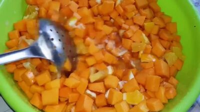 Manga suculenta de abóbora para o inverno