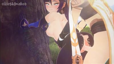 Vídeos porno hentai de anime con la sexy Mona, del juego Genshin Impact / Genshin Impact hentai sexo con Mona