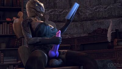 3D Yiff por Coot27 Porno Furry Sexo E621 FYE Futanari Argoniano Skyrim R34 Regra 34 Masturbação Solo Scalie