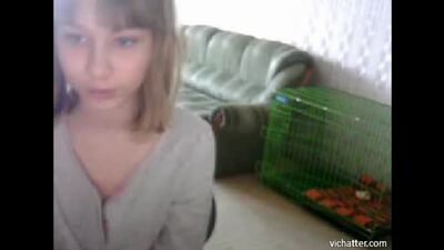 A girl accidentally exposed her breasts during a video chat. She wanted to show them off—what a scam