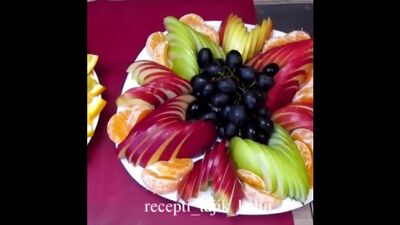 Uma apresentação de frutas muito bonita