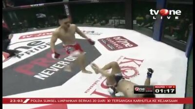 MMA жауынгері қарсыласының аяғын астынан ұрып тастап, жеңіске жетті