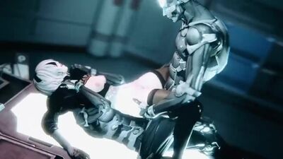 Yorha 2B – gwałt; seks grupowy; gangbang; seks oralny; lodzik; ujeżdżanie; na pieska; porno hentai 3D; (napisy w języku rosyjskim) [NieR:Automata]
