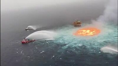 Підводну пожежу в Мексиканській затоці зняли на відео