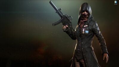 La jeune fille avec l'UMP 9 de PlayerUnknown's Battlegrounds (PUBG) - fond d'écran animé pour Wallpaper Engine