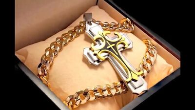 Ensemble Dominik (croix + chaîne + bracelet + bague)