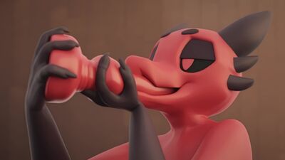 Yiff: kobold, solo, gay, fetichismo de pies