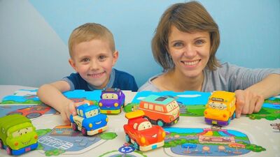 COCHES PARA NIÑOS: Flota divertida - Coche de policía, camión de la basura, todoterreno, autobús escolar #Juguetes